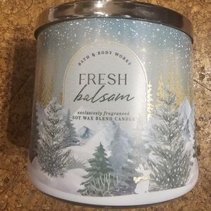 Brand NEW Bath and Body Works Fresh Balsam 3-Wick Candle